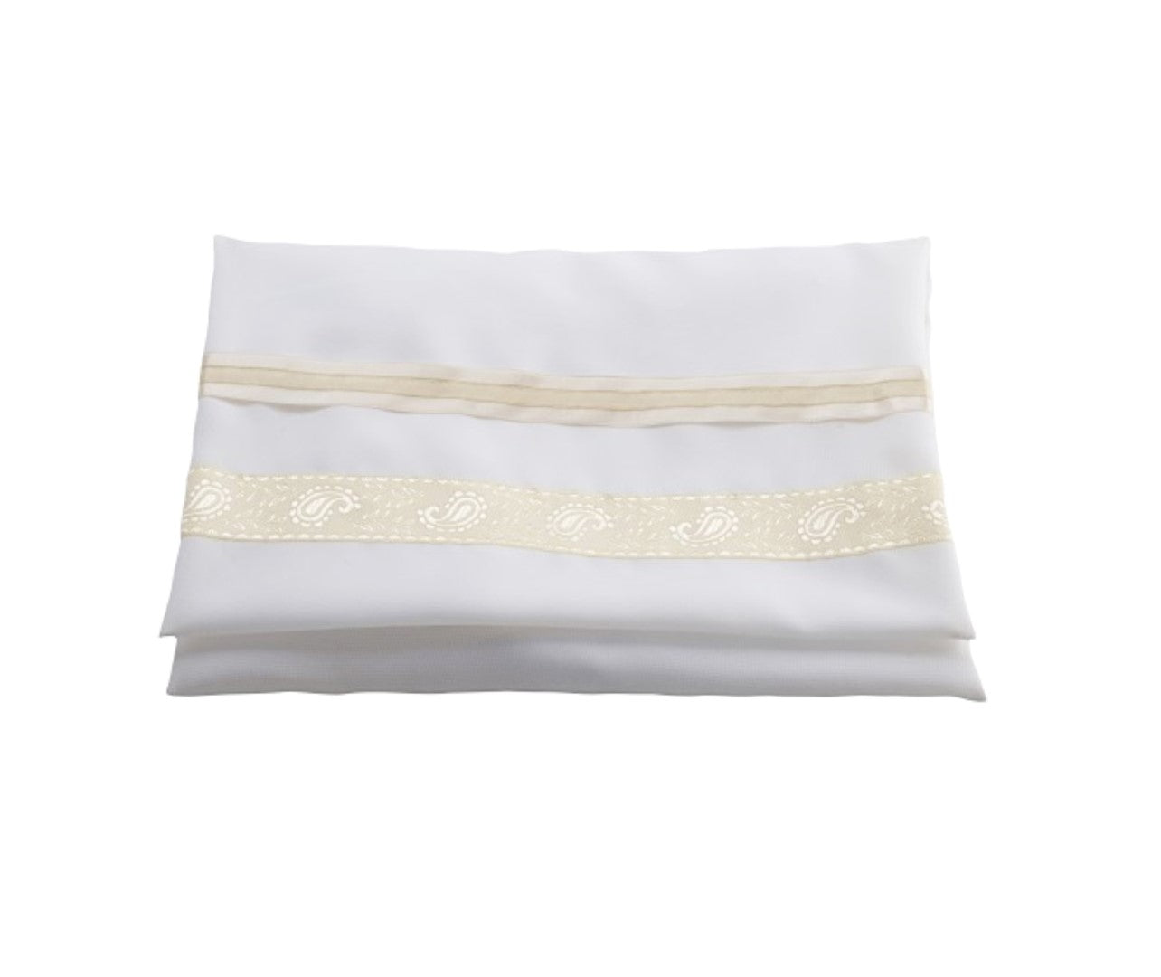 Elegant Cream Paisley Silk Tallit for Women & Girls - Perfect for Bat Mitzvah, Jewish Prayer Shawl, Synagogue Worship - Ideal for Religious Ceremonies & Special Occasions