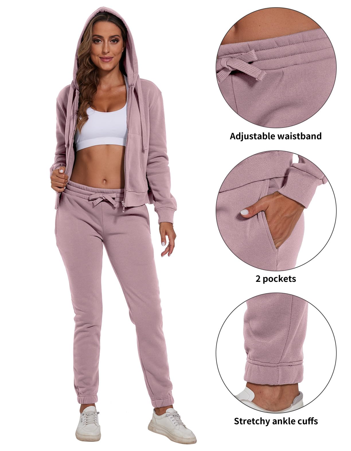 Xmgelp Women's 2 Piece Casual Tracksuit Set - Soft Athletic Jogging Sweatsuit for Running, Yoga & Lounge Wear - Comfortable Workout Outfit for Women