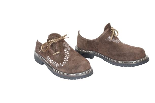 Authentic German Lederhosen Dark Brown Trachten Shoes with Handmade Embroidery - Perfect for Oktoberfest, Bavarian Costume & Cultural Events