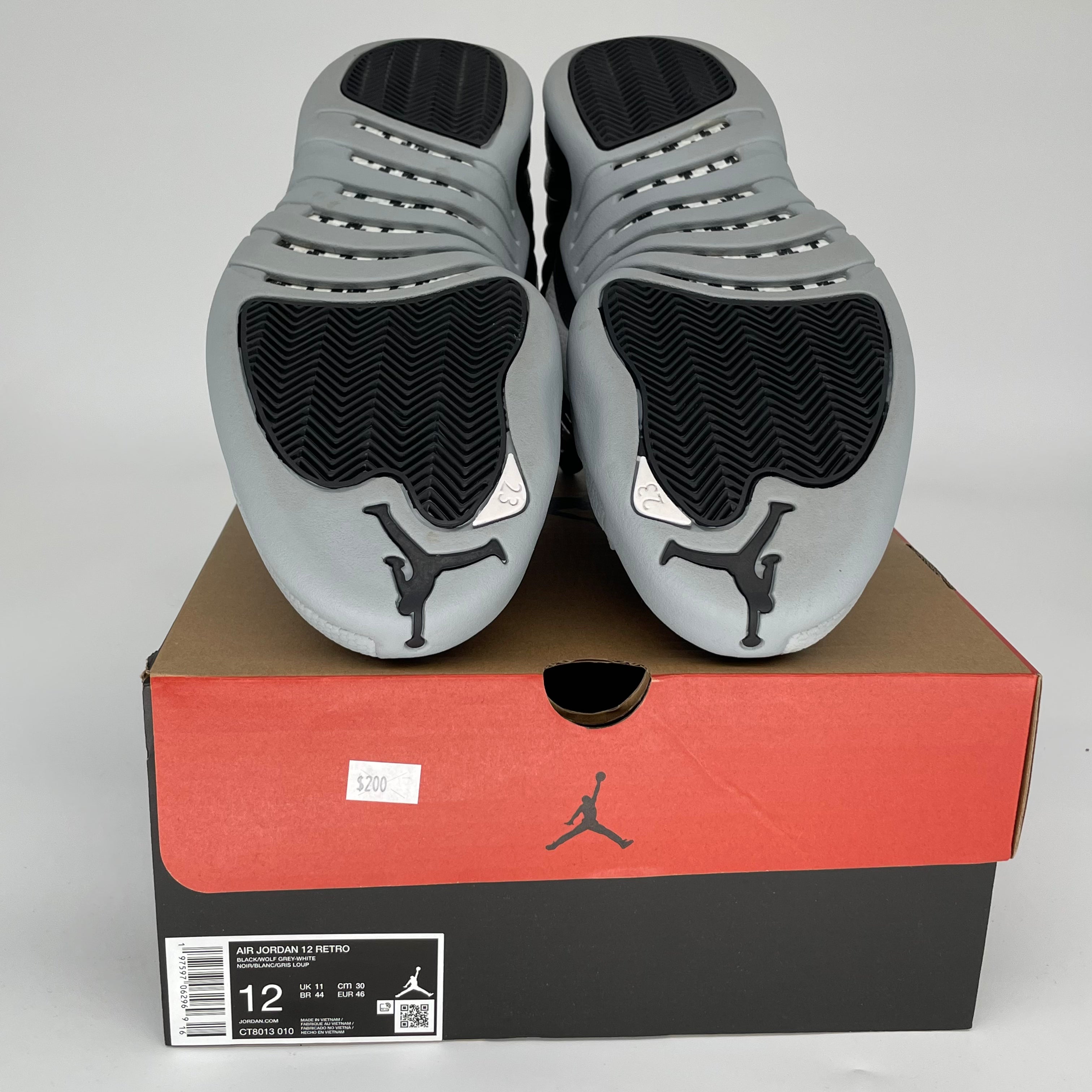 AIR JORDAN 12 BARONS Men's Basketball Shoes Size 12 - Black/White/Gym Red (CT8013-010) | Retro Sneakers for Streetwear & Basketball Games