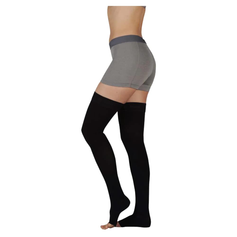 Juzo Soft 2001 Thigh-High 20-30mmHg Open Toe Compression Stockings for Women - Medical Support, Varicose Vein Relief & Swelling Reduction - Perfect for Travel, Pregnancy & Post-Surgery Recovery