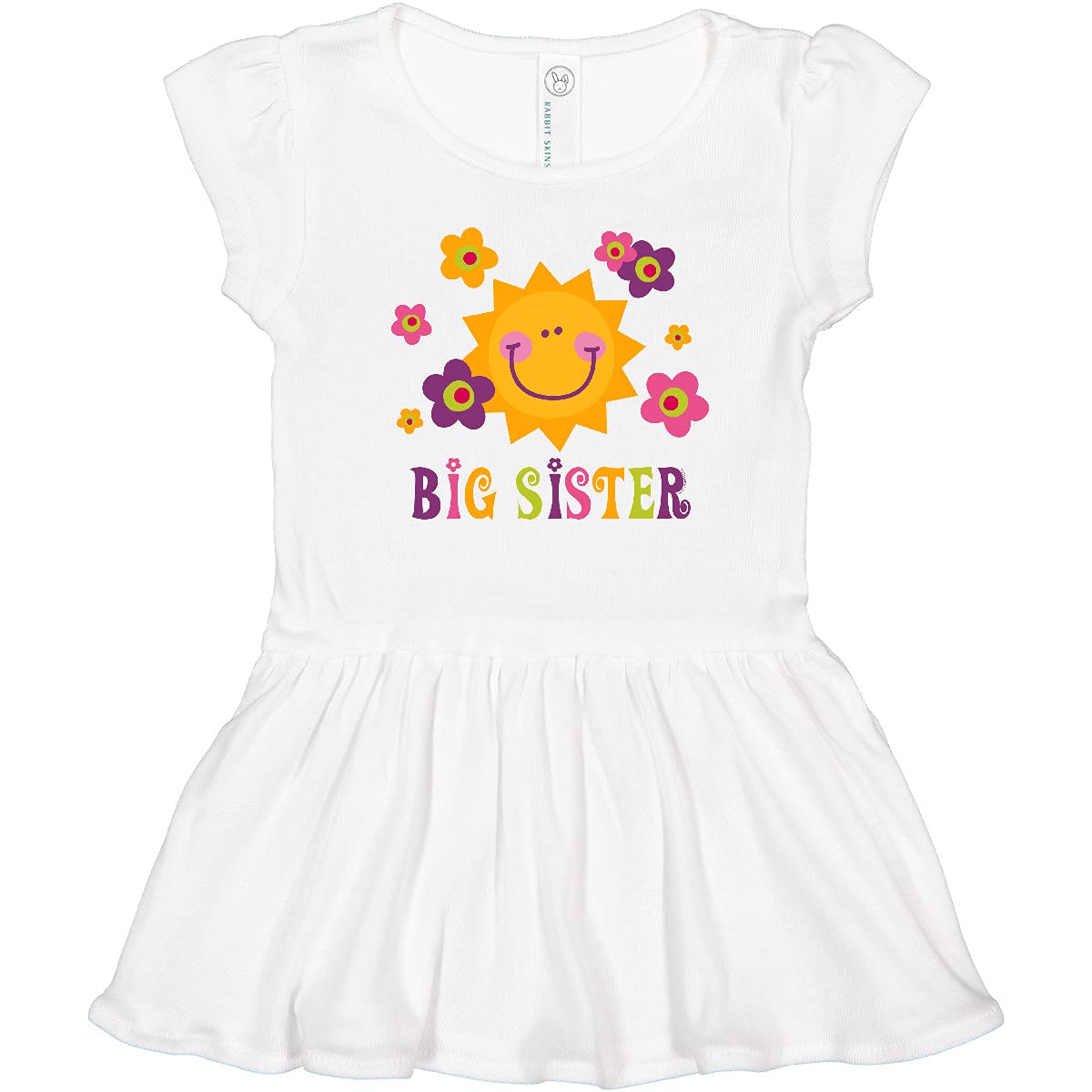 Inktastic Sunny Big Sister Toddler Dress - Cute Sibling Matching Outfit for Family Photos & Special Occasions
