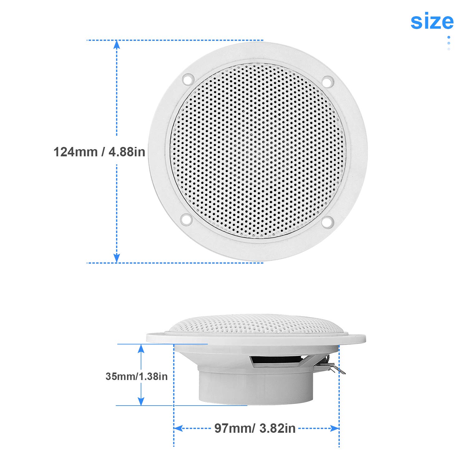 Marine Stereo Audio System - Waterproof MP3 USB AM FM AUX Bluetooth Receiver with 4 Inch White Marine Speakers, Perfect for Boats, Yachts, and Outdoor Water Activities