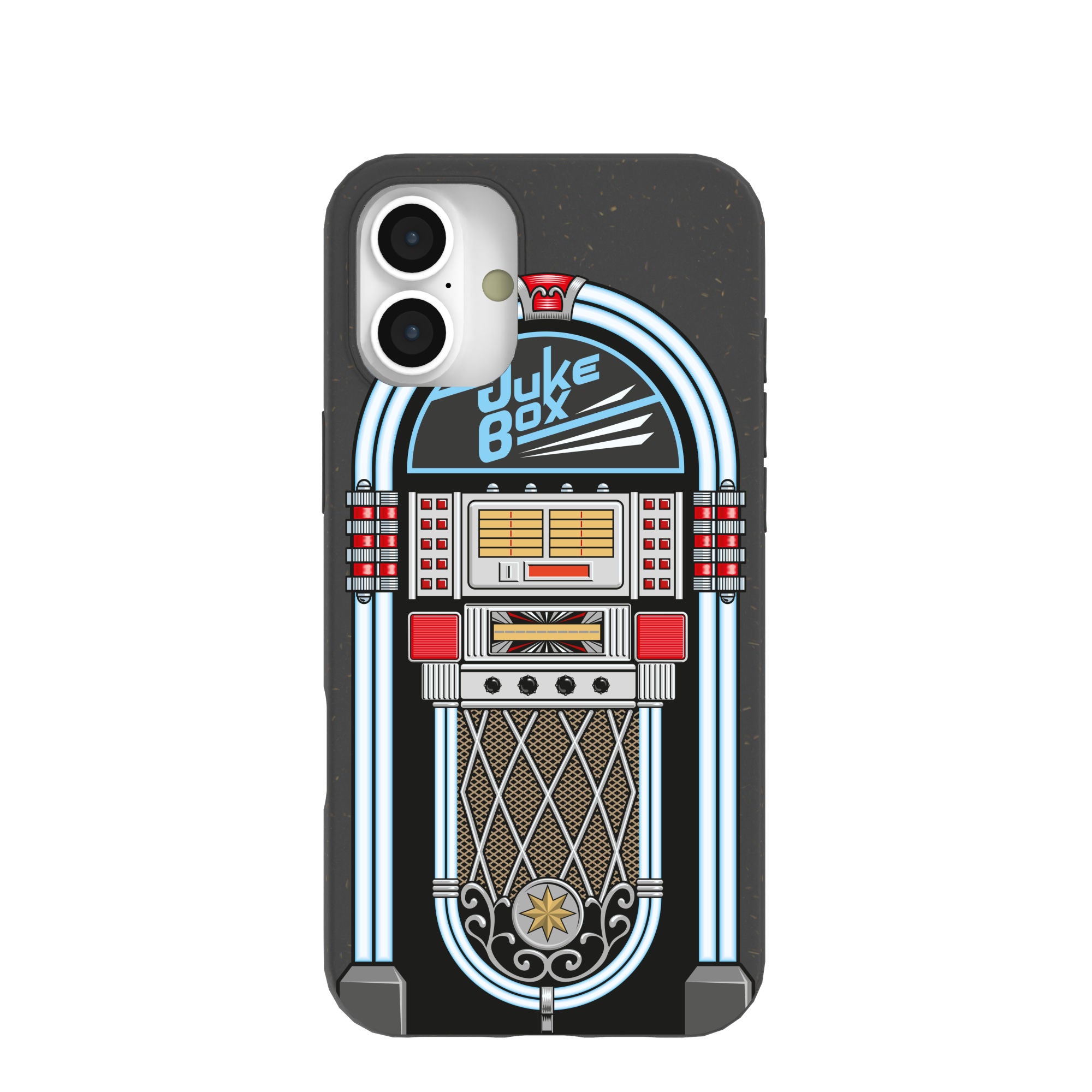 Premium Black Jukebox iPhone 16 Plus Case - Shockproof & Slim Protective Cover with Enhanced Grip - Perfect for Daily Use, Travel & Outdoor Activities