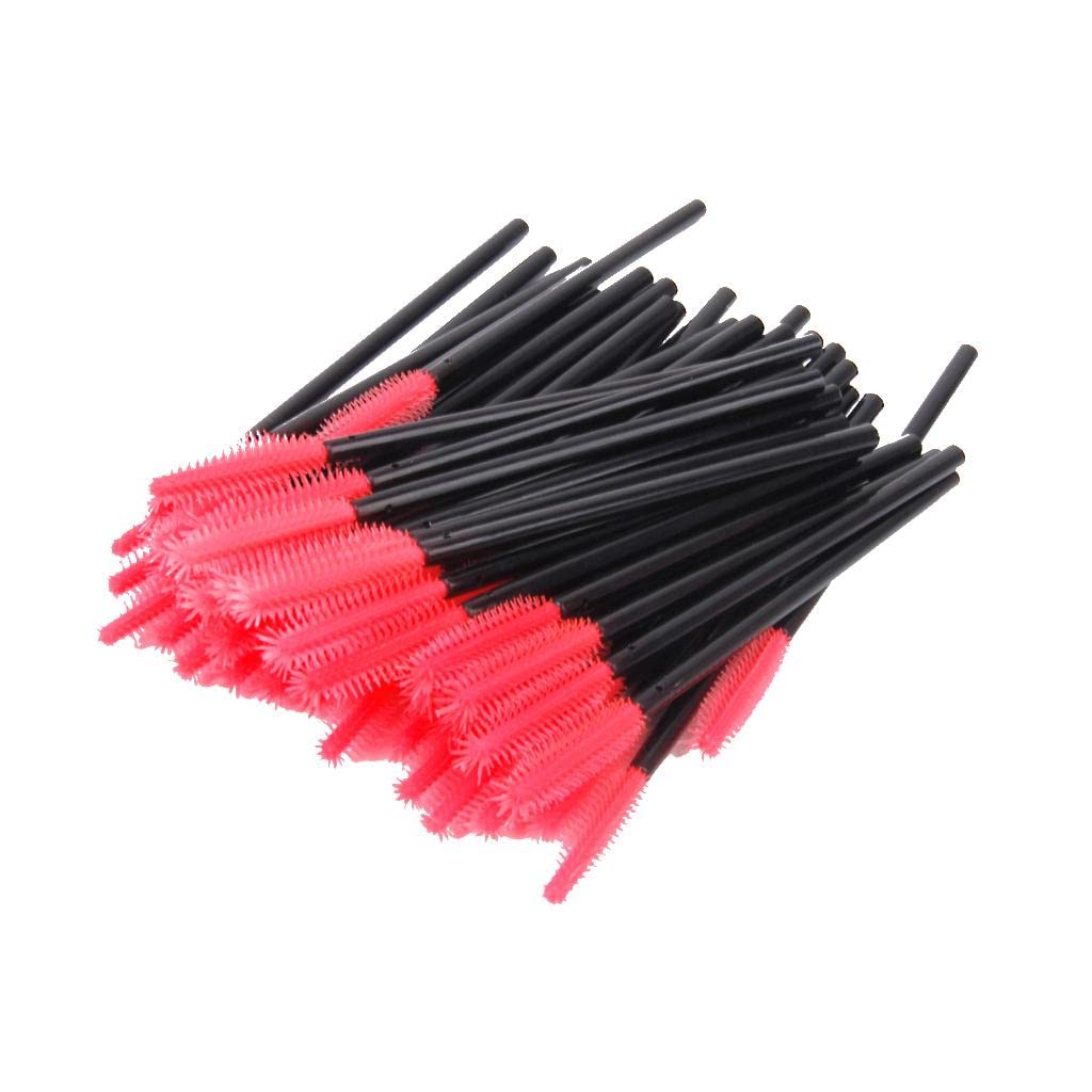 50 Pack Disposable Eyelash Brushes - Mascara Wands & Lash Extension Spoolers (Model B) for Professional Makeup Artists & DIY Beauty - Perfect for Salon, Home Use & Travel