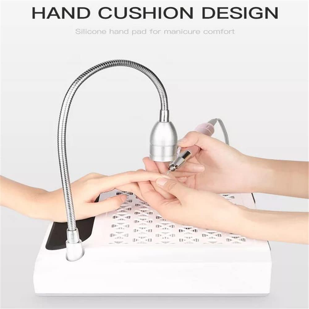 3-in-1 Professional Nail Drill Machine Kit - 80W Electric Nail File with Dust Collector & LED Light - Multi-Function Manicure Pedicure Tool for Salon & Home Use