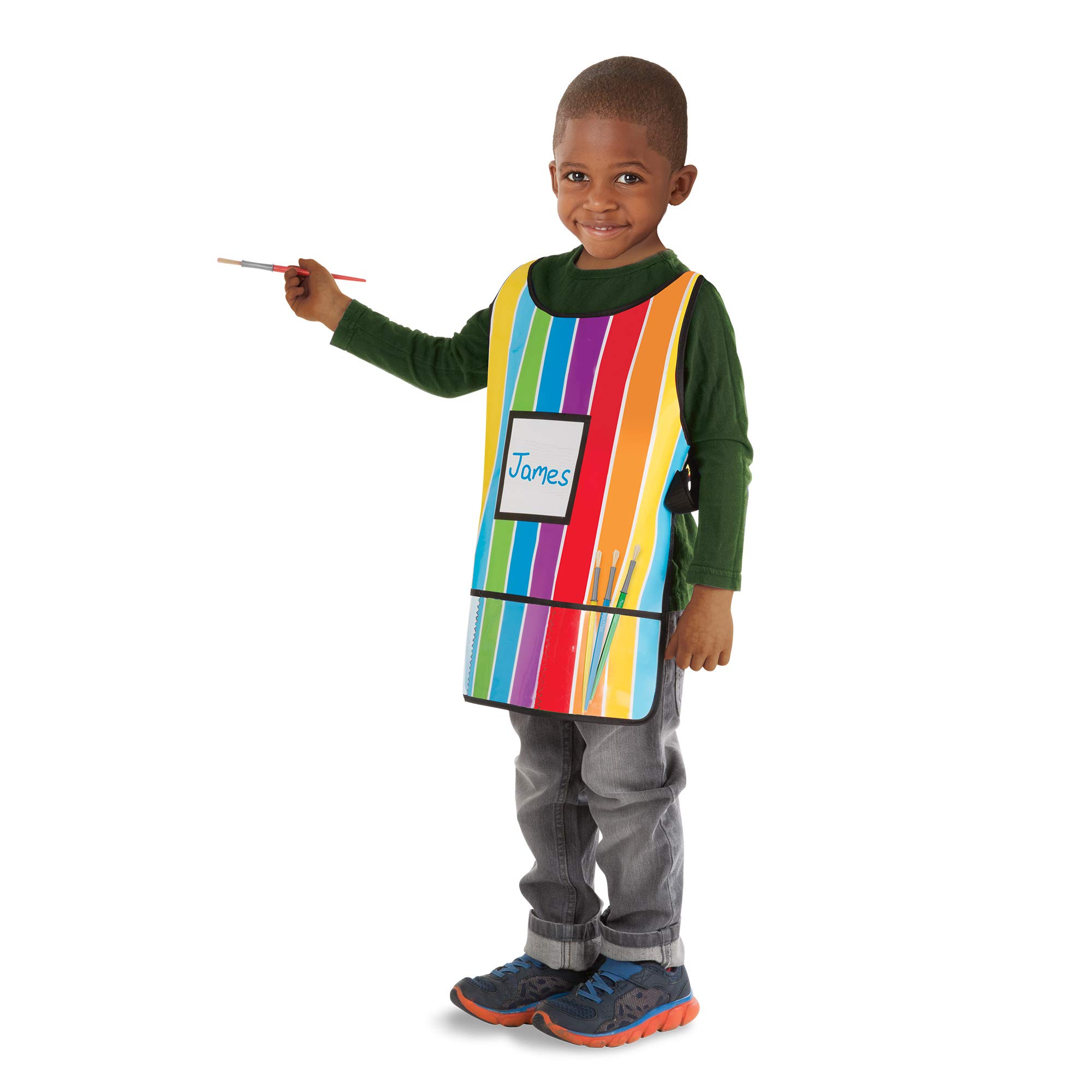 Melissa & Doug Art Essentials Artist Smock for Kids - Adjustable One Size Fits Most 3-6 Years | Paint & Craft Apron for Messy Play, School Art Projects & Creative Activities