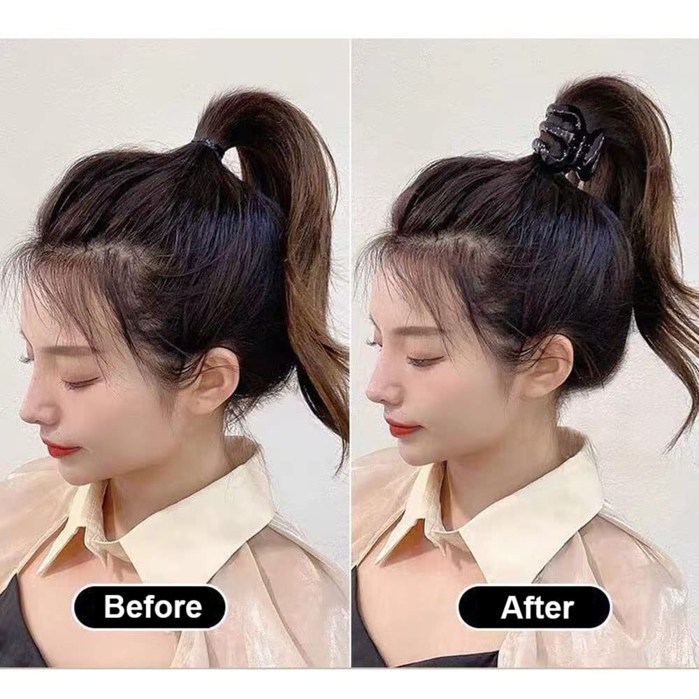 Strong Plastic Hair Claw Clips for Women - 6pcs Set (3.5cm) for Thick, Thin, Straight, Curly & Wavy Hair - Black & Brown Hair Accessories - Perfect for Ponytails, Buns & Everyday Styling