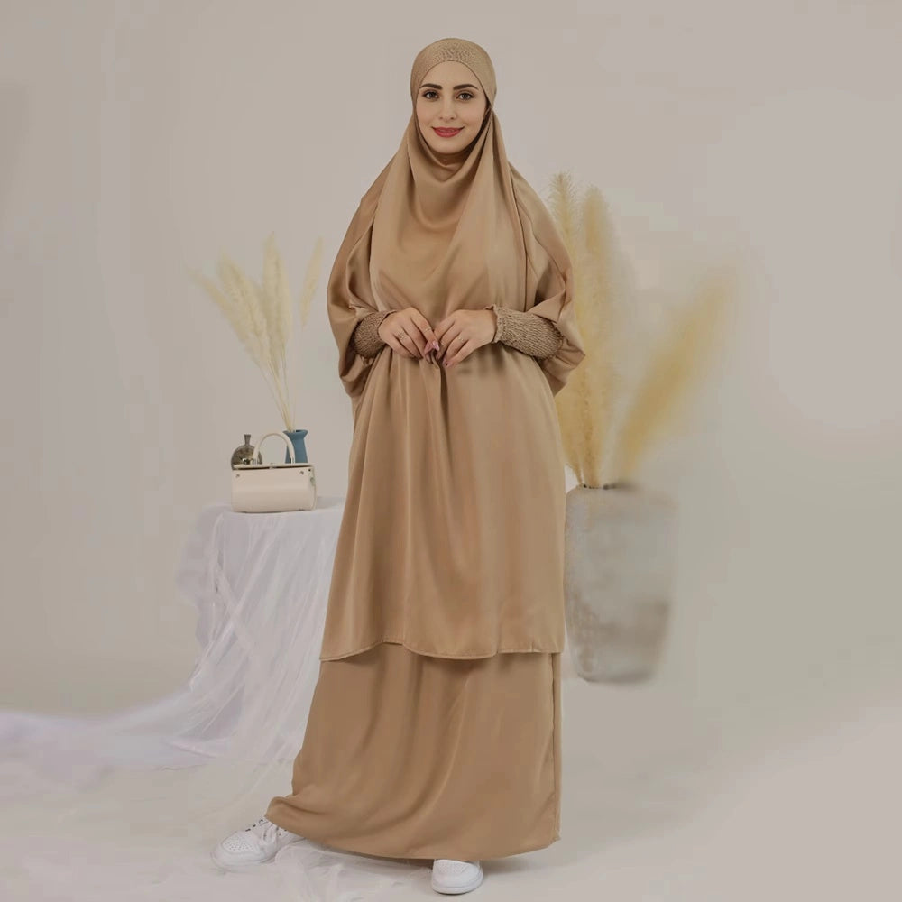 2-Piece Jilbab Skirt Set with Matching Top and Robe - Modest Islamic Prayer Outfit for Women - Perfect for Daily Wear, Mosque Visits, and Special Occasions