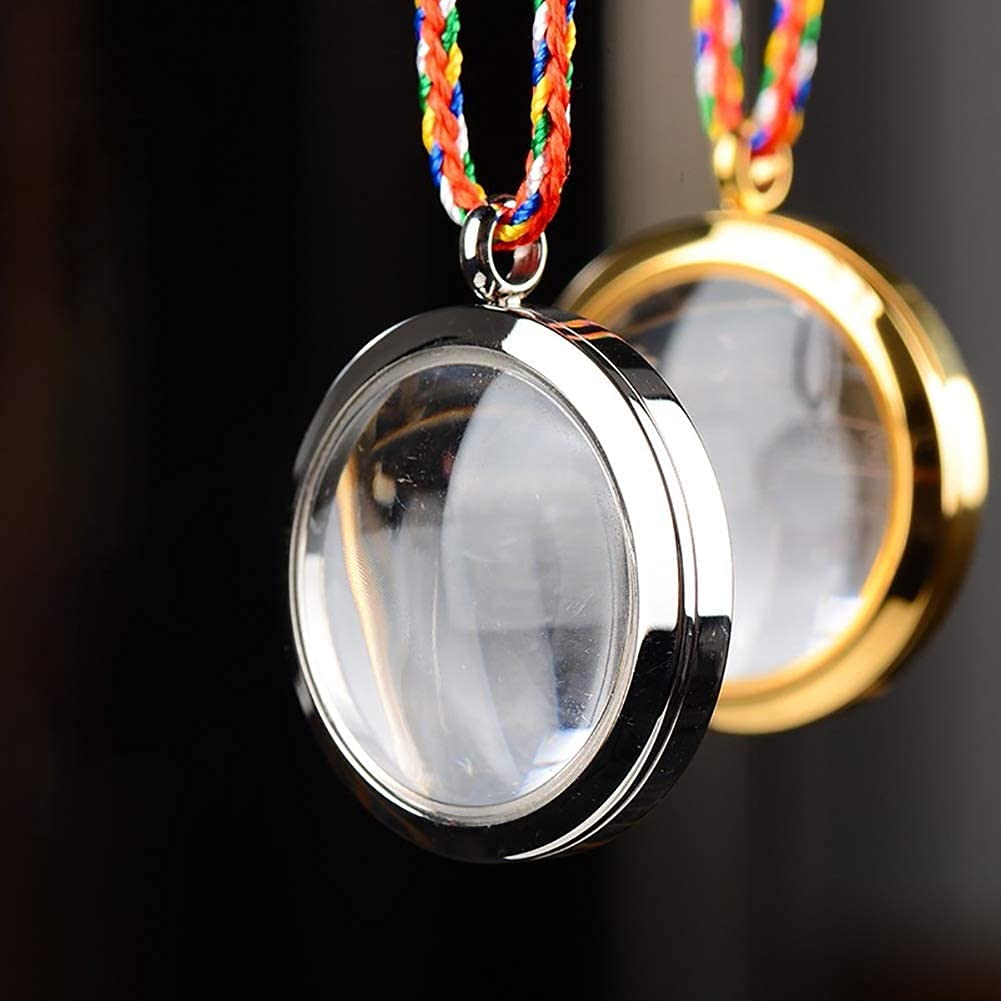 **Silver Magnifying Glass Pendant Necklace - Portable Reading Loupe for Jewelry, Crafts & Close-Up Work - Perfect for Hobbyists, Seniors & DIY Enthusiasts**