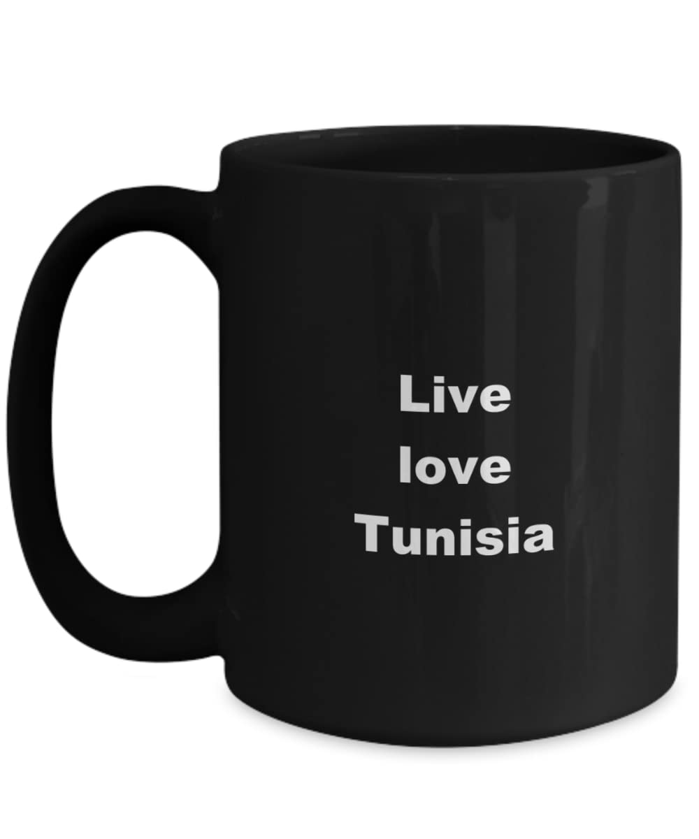 Premium Tunisia Coffee Mug - Black Ceramic Tea Cup with 