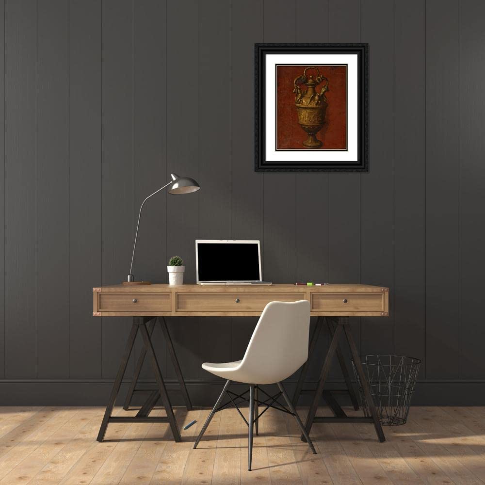 Baudouin Yvart 20x24 Black Ornate Framed Double Matted Museum Art Print - A Silver Vase Wall Decor | Perfect for Living Room, Bedroom & Office Art Display