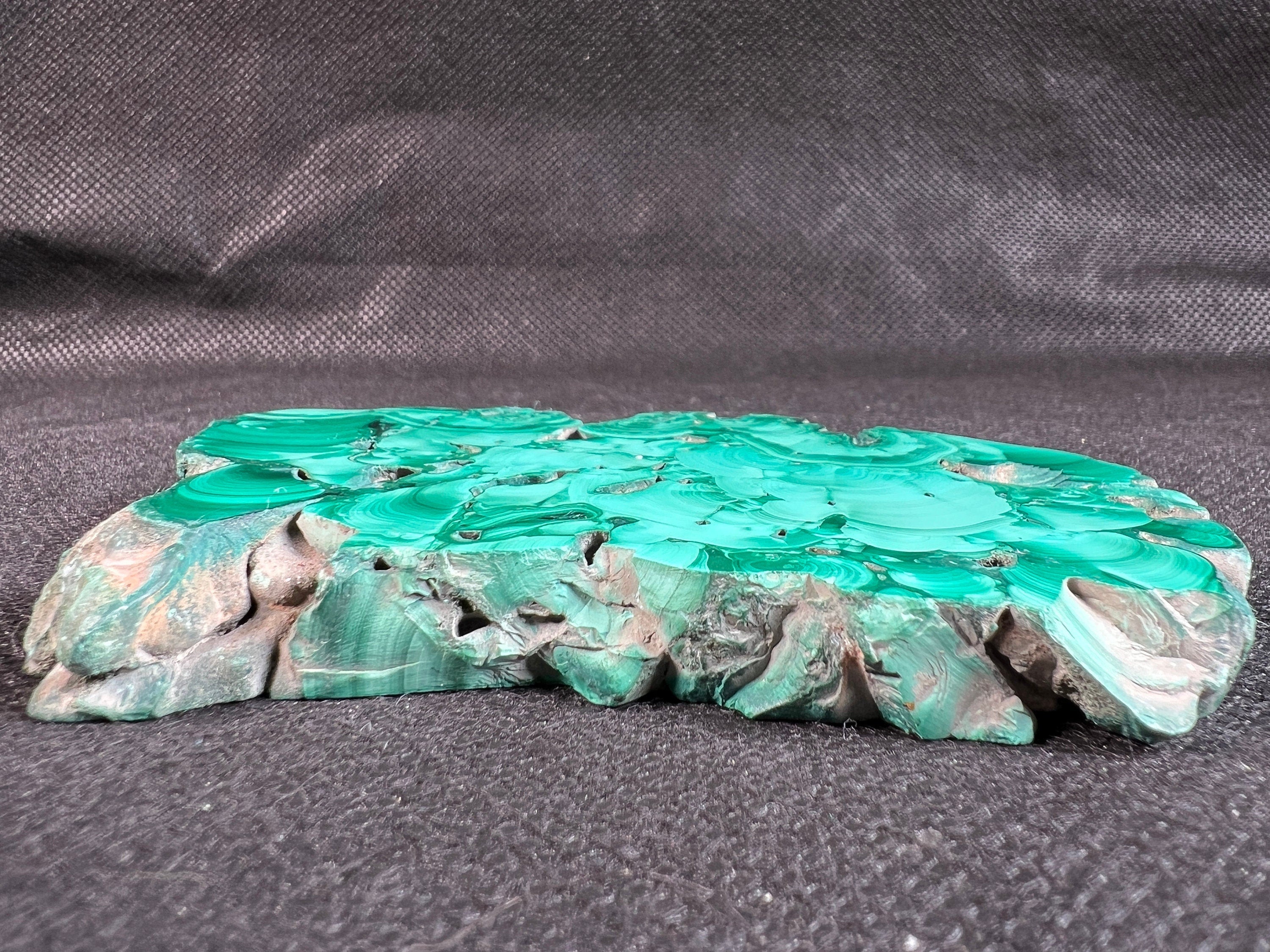 Premium Green Malachite Crystal Slab - Natural Stone for Jewelry Making, Unique Handcrafted Gift, Elegant Home Decor (50402) | Perfect for DIY Crafts, Meditation Spaces & Luxury Interior Design