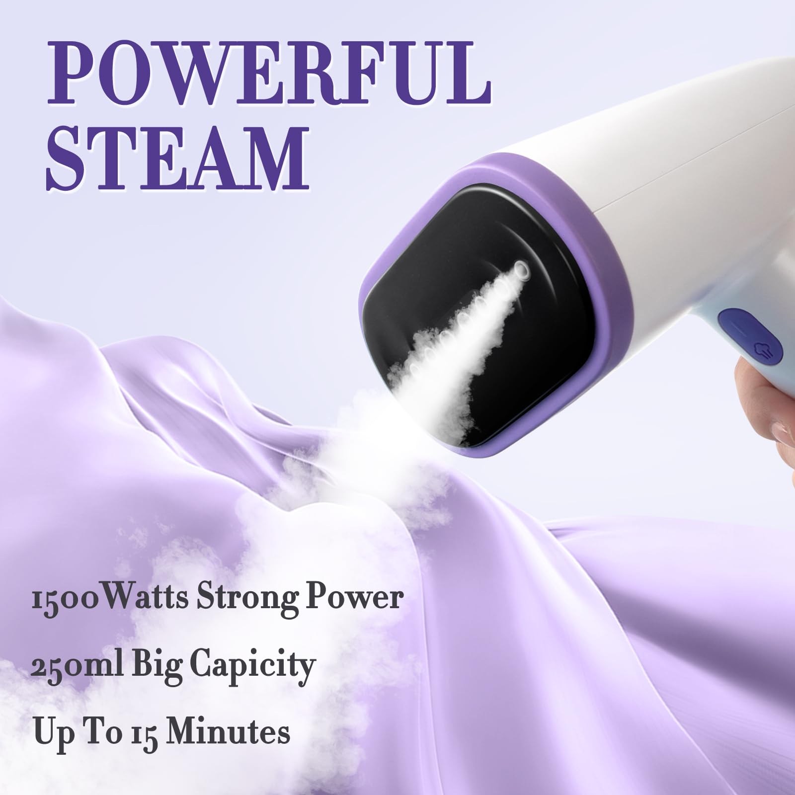 Portable Handheld Clothes Steamer with 2 Steam Levels & Brush - Strong Penetrating Garment Steamer for Home, Office, Travel - Perfect for Wrinkles Removal, Fabric Refreshing, and Quick Outfit Prep Before Meetings or Events