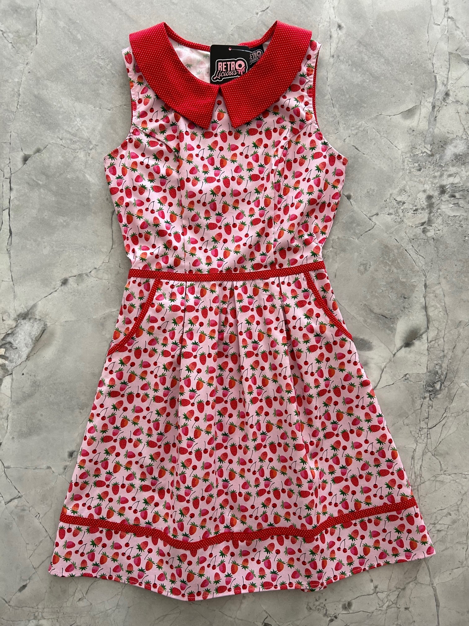 Berry Cherry Collared Dress for Women - Floral Print Summer Party Dress with Ruffled Sleeves - Perfect for Weddings, Garden Parties & Date Nights