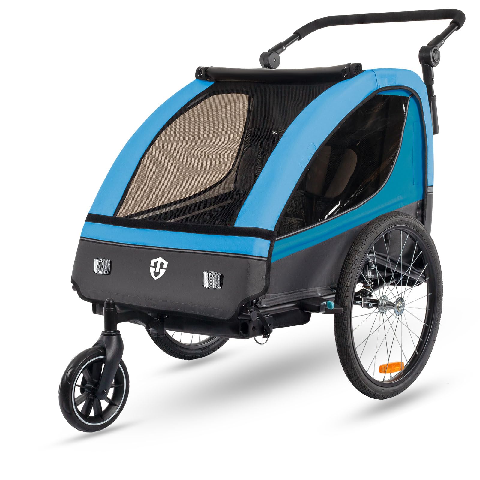 TIGGO VS 2-in-1 Bike Trailer & Stroller - Double Seat Bicycle Carrier for Toddlers and Kids - Perfect for Cycling, Jogging, and Outdoor Family Adventures