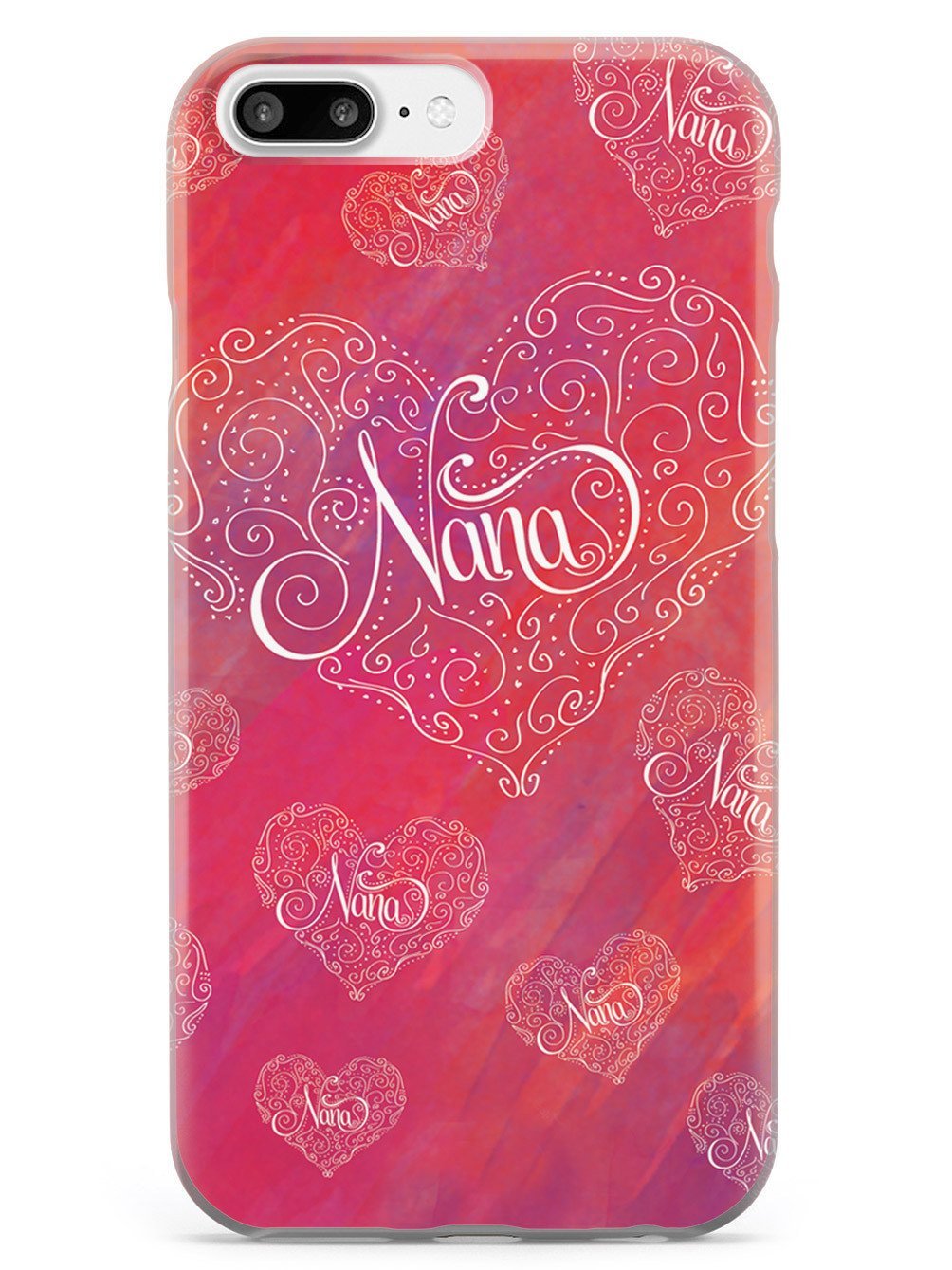 Inspired Cases - iPhone 8 Plus Case with 3D Textured Protection - Nana Doodle Heart Design - Perfect for Everyday Use, Travel & Gift Giving