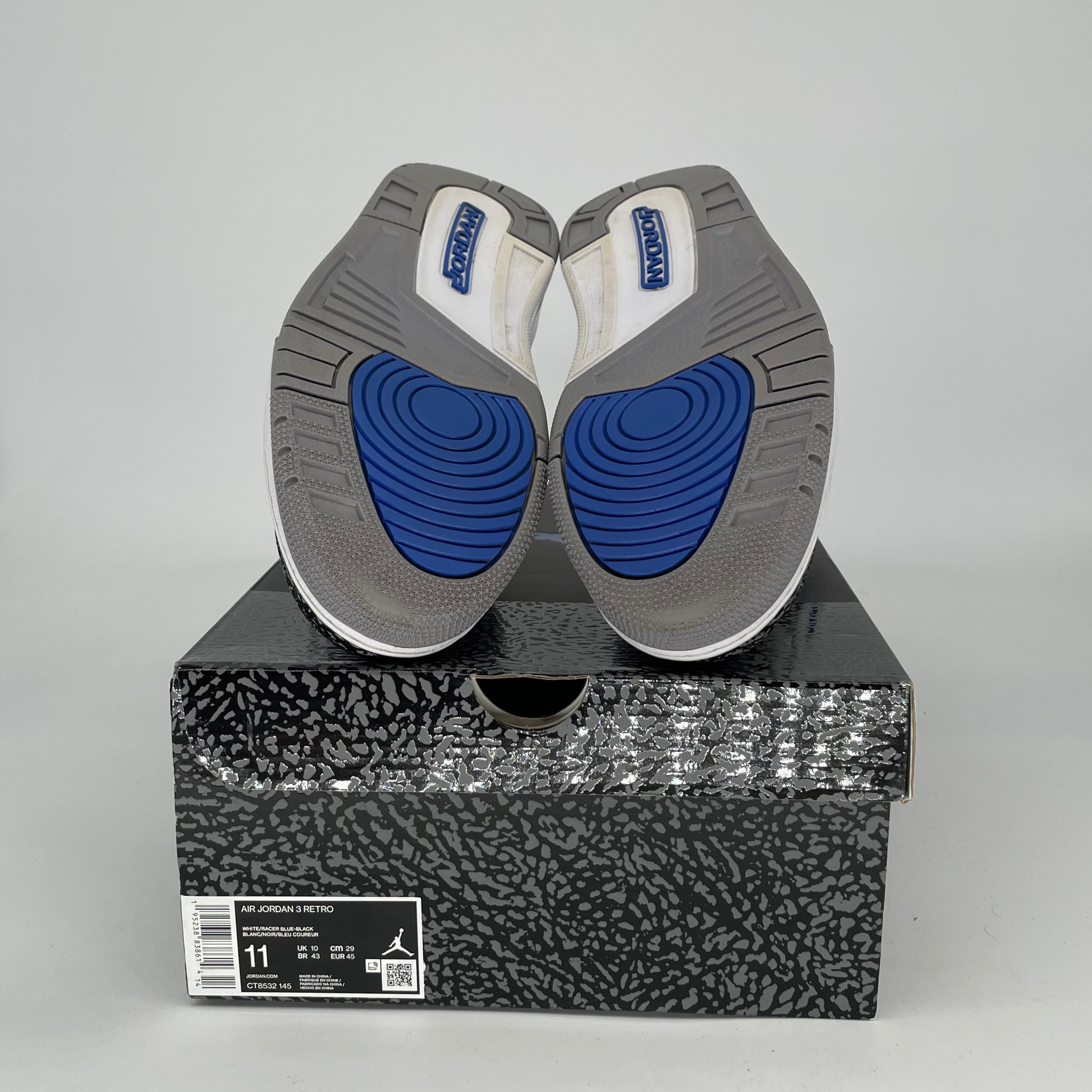 AIR JORDAN 3 RACER BLUE Men's Basketball Shoes - Size 11 & 12.5W (CT8532-145) - Retro Sneakers for Streetwear & Sports Performance