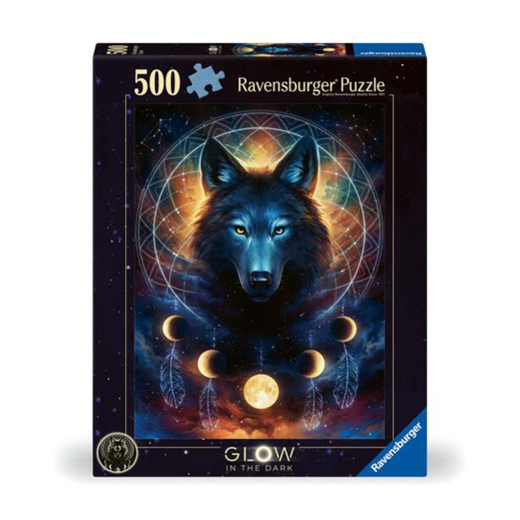 Lunar Wolf 500-Piece Adult Jigsaw Puzzle – Challenging Moon Wolf Puzzle for Relaxation & Home Decor