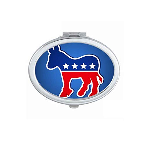 DIYthinker American Donkey Emblem Democratic Party Mirror - Portable Folding Double-Sided Makeup Mirror for Travel, Home & Party Use