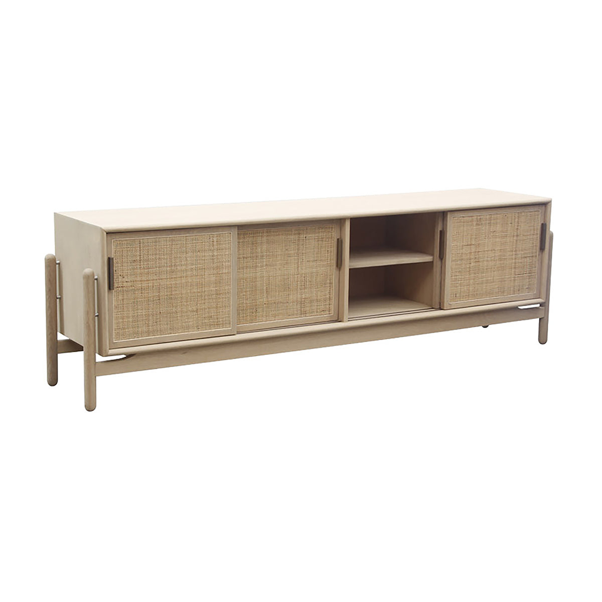 Rattan Sideboard Cabinet - Natural Woven Storage Console Table for Living Room, Dining Room & Entryway - Alfa Rattan Furniture for Home Decor & Organization