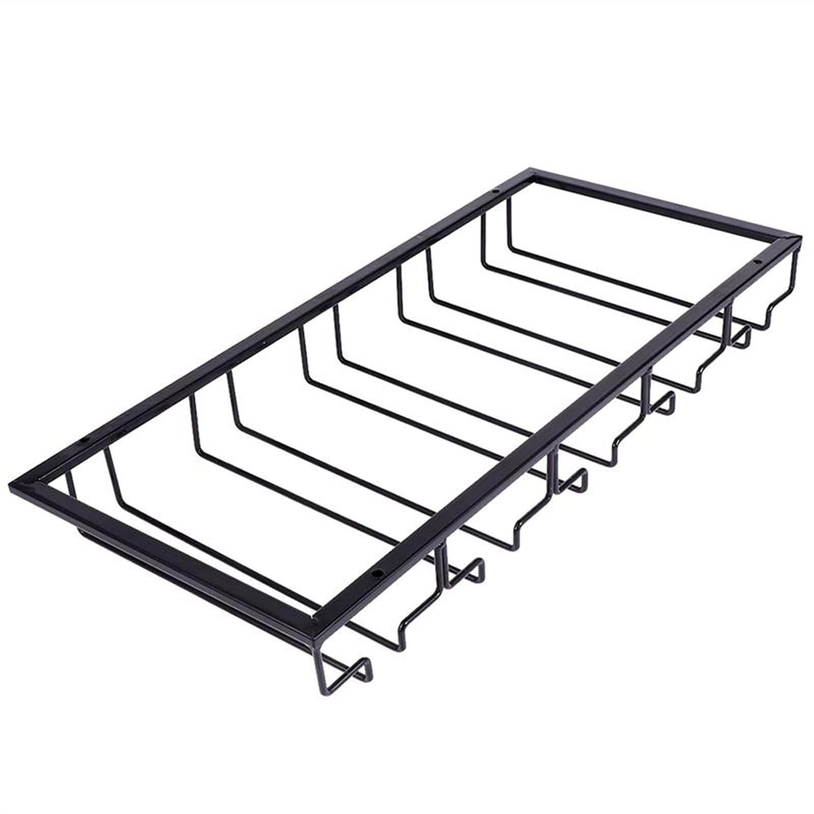 AISHANBAIHUODIAN Iron Art Glass Cup Holder - Durable 5-Slot Wine Glass Rack & Hanger for Bar, Kitchen, Home Decor - Black Wall-Mounted Storage Organizer (Perfect for Wine, Cocktail & Stemware Display)