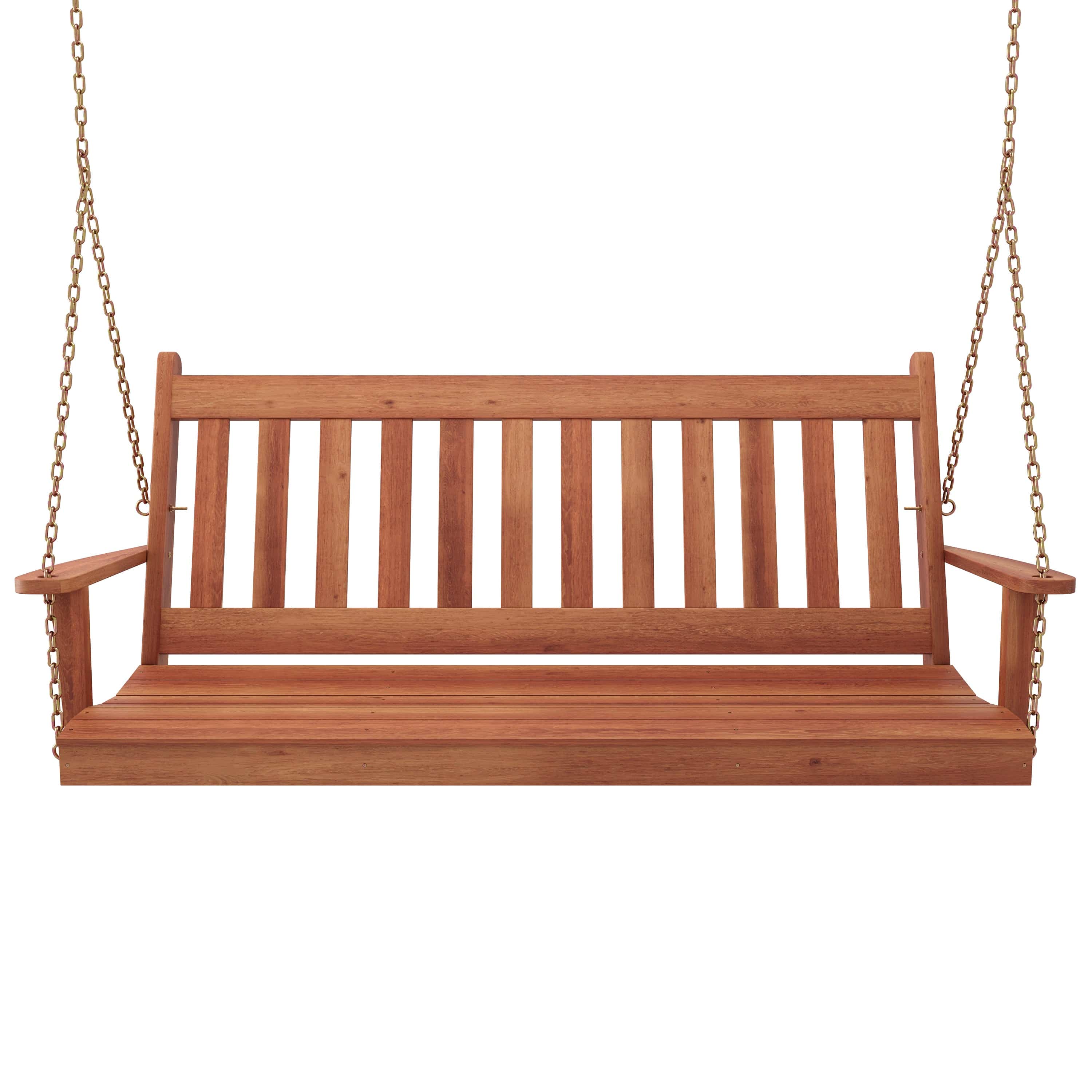 Keystone Amish Co. 6 Foot Franklin Red Cedar Porch Swing with Cup Holders - Outdoor Patio Furniture for Relaxing in Garden, Backyard, or Deck
