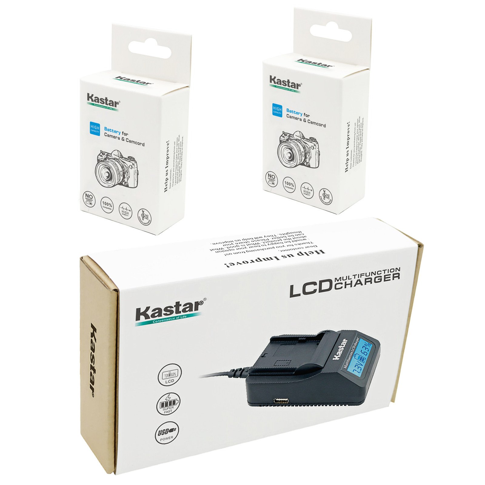 Kastar 2-Pack NP-F570 NP-F550 NP-F530 NP-F330 Replacement Batteries with Fast Charger for Sony Camcorders & CCD Cameras - Compatible with CCD-RV100, CCD-SC5, CCD-SC9, CCD-TR Series & LED Video Lights (CN-126, CN-160, CN-216, CN-304, YN 300, VL600) - Perfect for Travel Vlogging, Wedding Filming, and Outdoor Photography