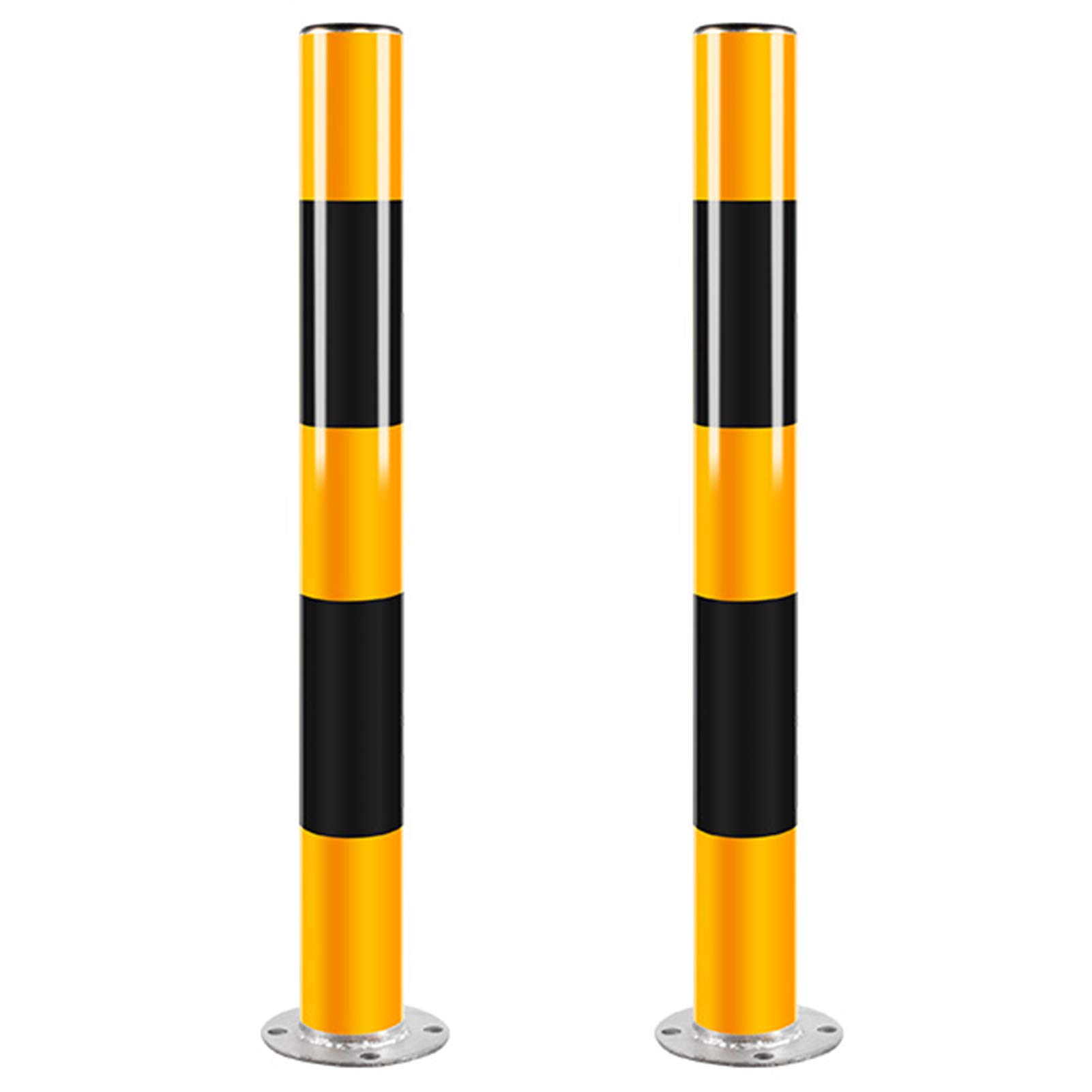 Heavy Duty 2-Pack Parking Barriers for Driveway - 29.5 Inch Reflective Traffic Safety Bollards (750x76mm) - Ideal for Parking Lots, Garages & Traffic-Sensitive Areas