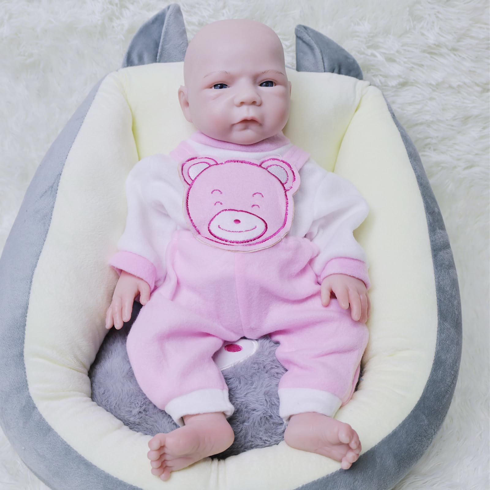 18 Inch Realistic Reborn Baby Doll - Platinum Silicone Full Body, Open Eyes, Perfect Christmas & Birthday Gift for Girls Age 3+ | Lifelike Playtime Companion, Nursery Decoration, Photography Prop