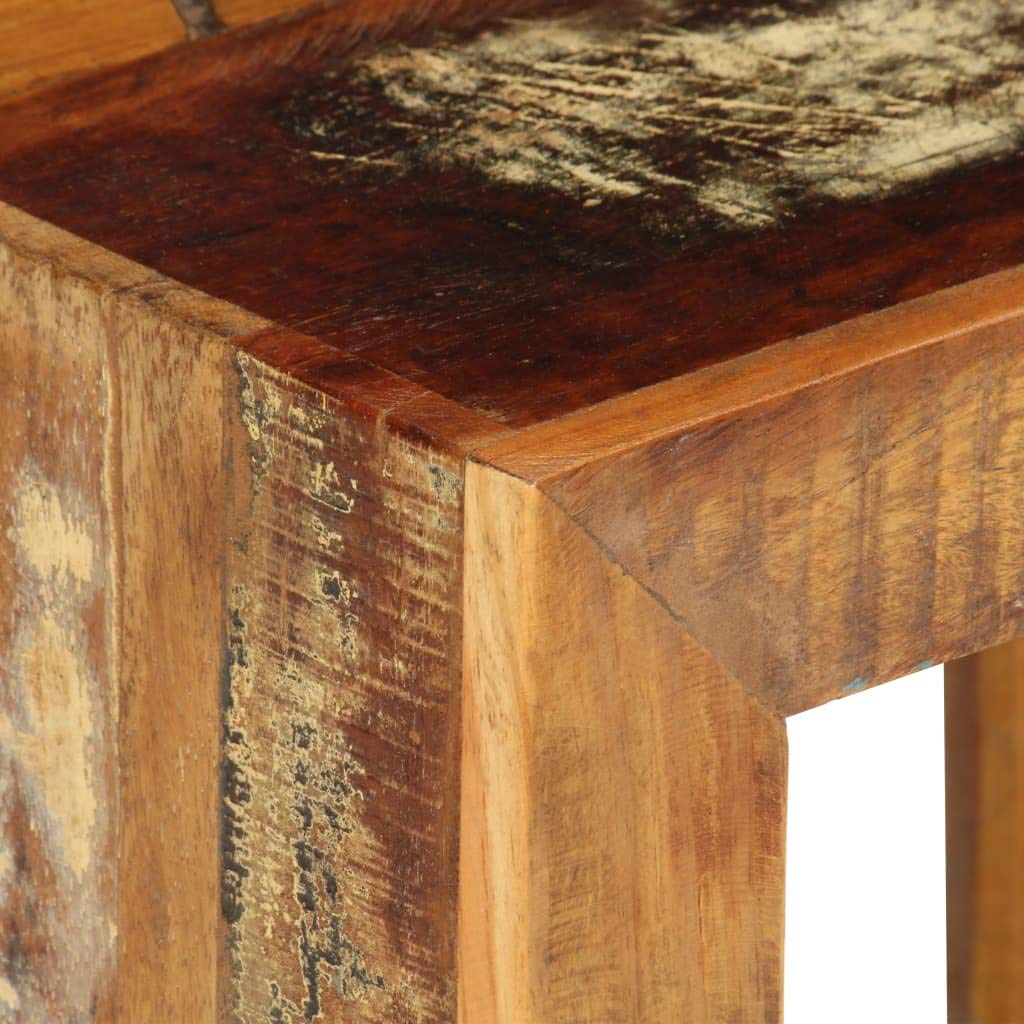 15.7x11.8x15.7 Inch Solid Reclaimed Wood Stool - Fast Shipping | Rustic Bar Stool for Kitchen, Dining Room & Outdoor Patio