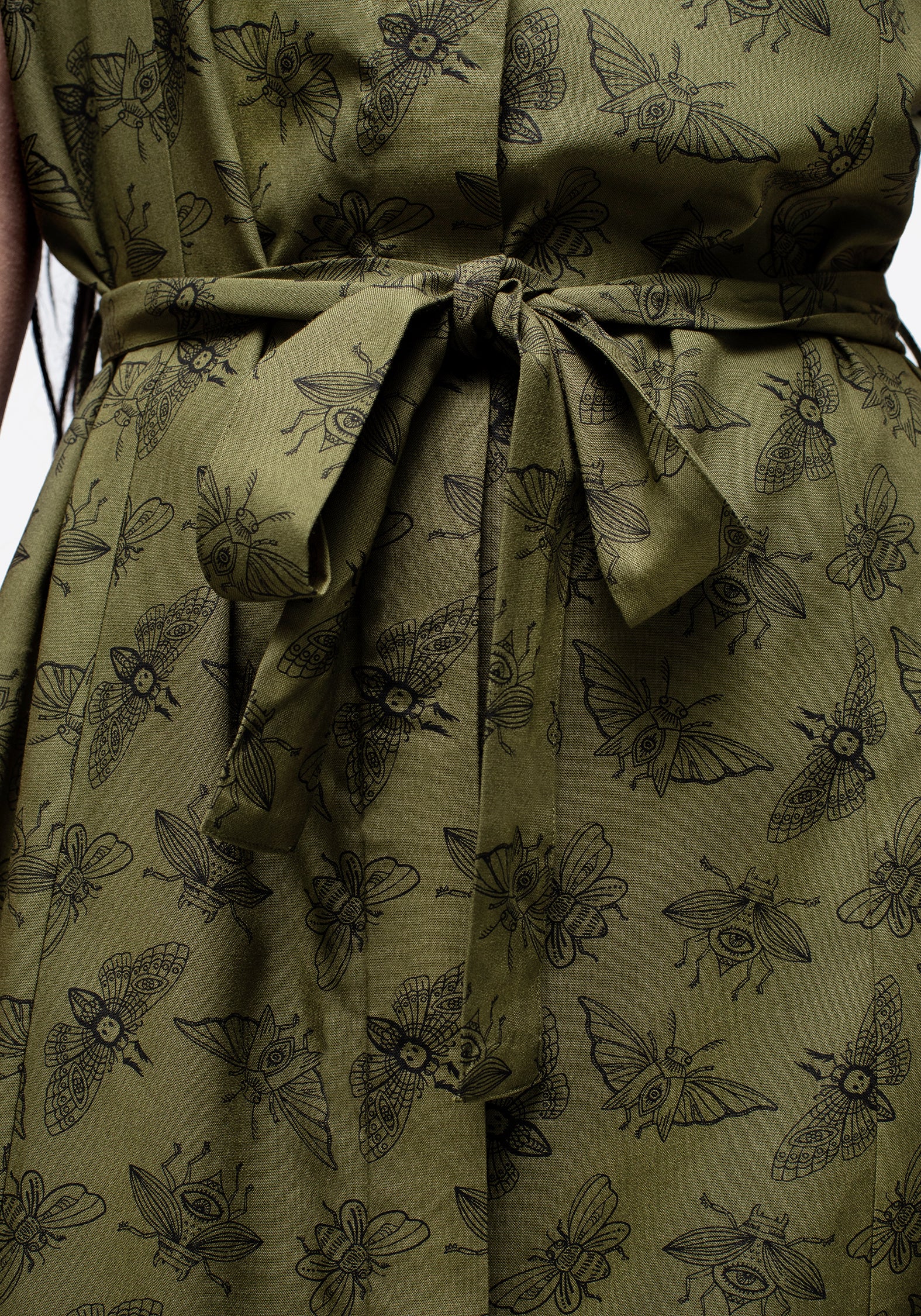 Stylish Mortmoth Print Midi Shirt Dress in Green | Women's Casual Summer Dress for Office, Beach & Date Night