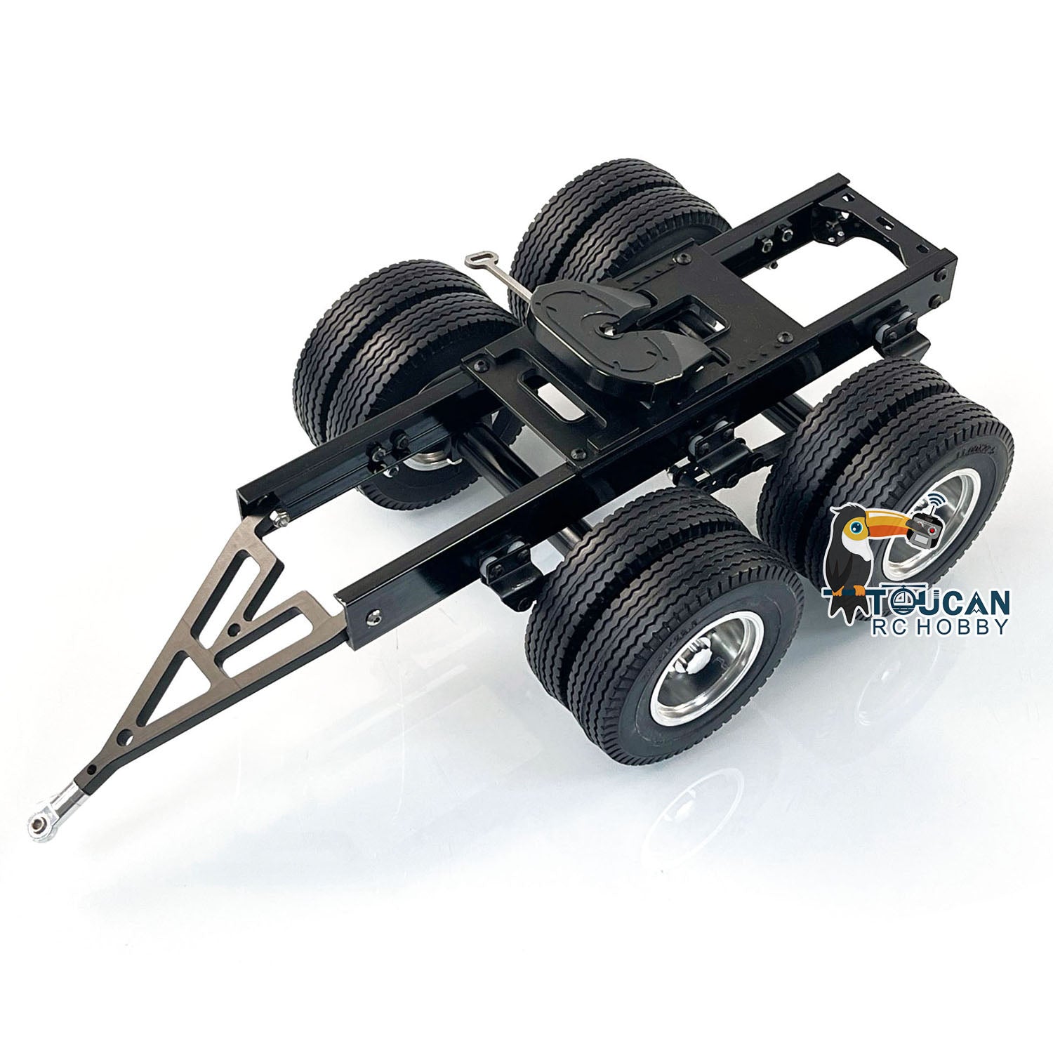 1/14 Scale RC Trailer with 2 Axles & Fifth Wheel Coupling for Tamiya Remote Control Trucks - LESU Hobby Model Car Parts - Perfect for Truck Simulation & Off-Road Adventures