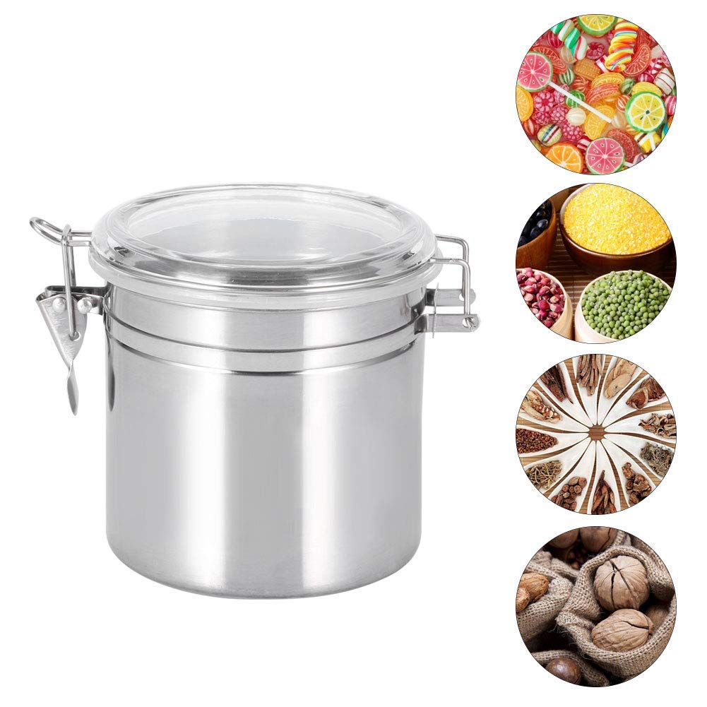 Stainless Steel Airtight Food Storage Container with Lid - Perfect for Coffee, Tea, Sugar, Flour & Dry Goods - Ideal for Kitchen, Pantry & Office Use