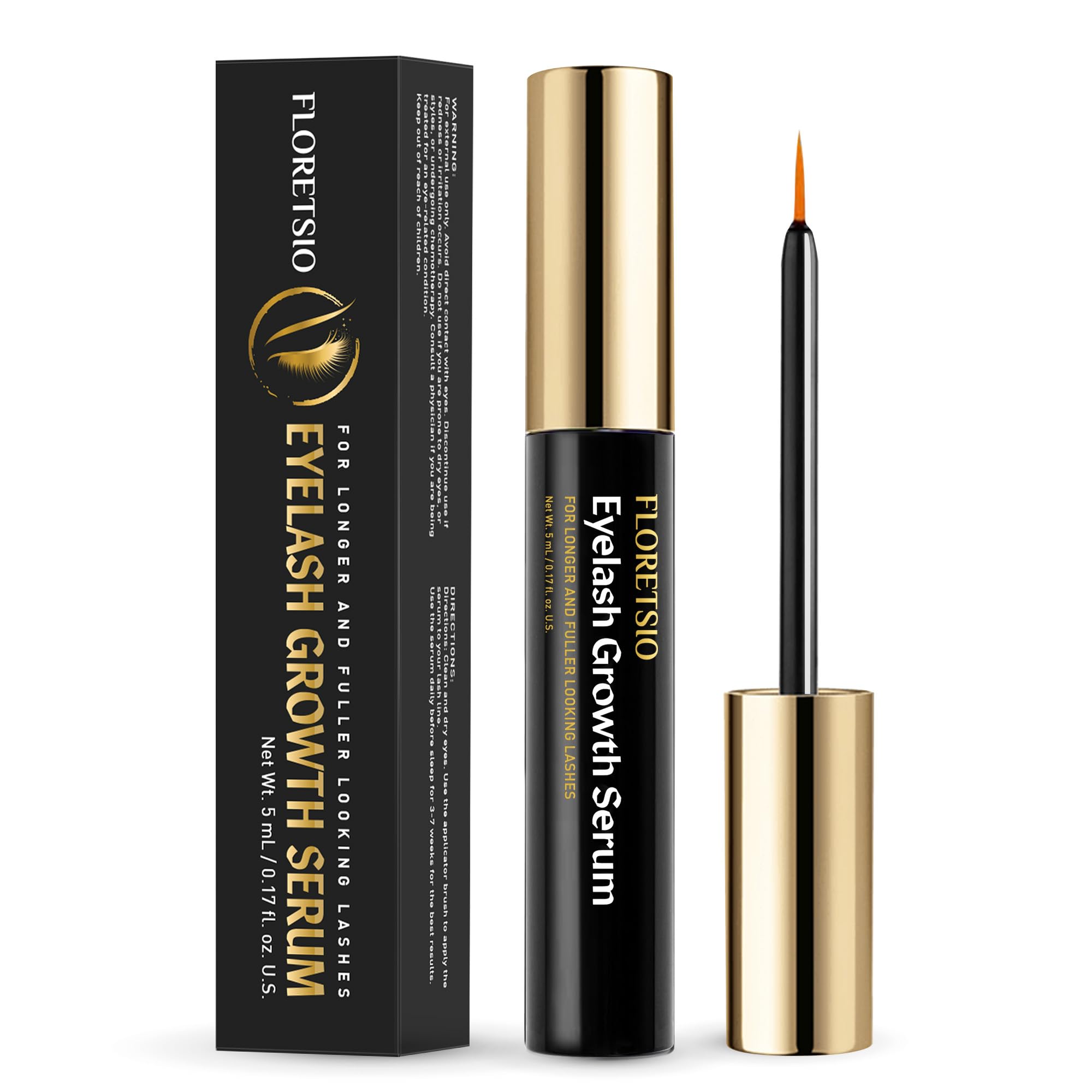 Best Eyelash Growth Serum for Longer, Thicker Lashes - Natural & Safe Formula for Eyebrows Too | 5ml | Perfect for Daily Use & Special Occasions
