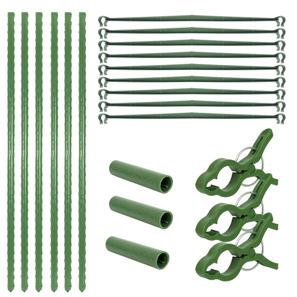 Happyyami 21-Piece Plant Climbing Frame Set - Reusable Botany Bracket & Flower Stand with Gardening Clips & Tubes | Perfect for Indoor/Outdoor Climbing Plants, Vertical Gardens & Home Gardening Accessories