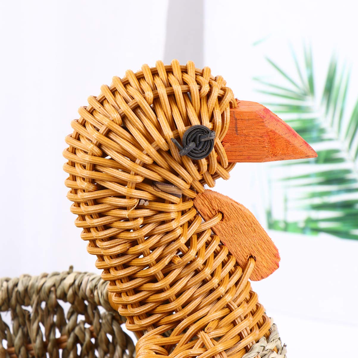 Chicken Shaped Willow Woven Fruit Basket - 20x14 Inch Rattan Bread Serving Tray for Eggs, Snacks & Food Storage | Durable Wicker Desktop Organizer for Kitchen, Dining Table & Home Decor