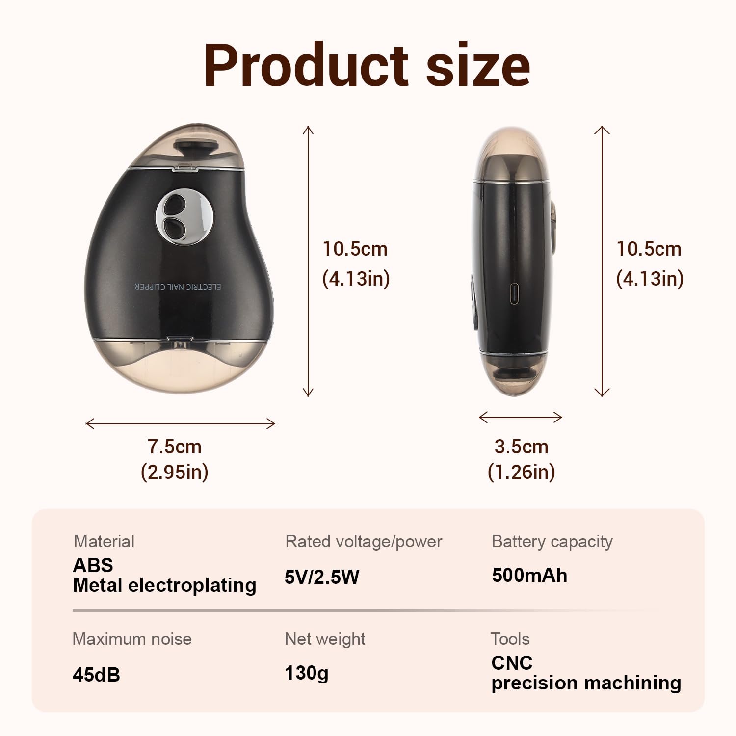 2-in-1 Electric Nail Clipper & Grinder - Rechargeable Double Head Manicure Kit with Mango Design (Yellow) | Perfect for Home, Salon & Travel Nail Care