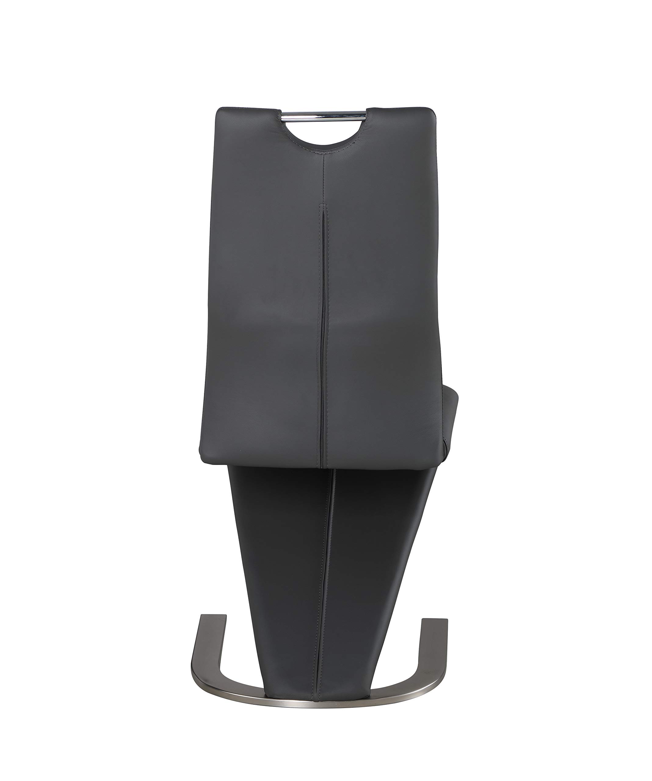 Milan Sully Handle Back Side Chair Set of 2 - Gray Upholstered Dining Chairs for Kitchen, Dining Room, or Office - Comfortable & Stylish Seating Solution