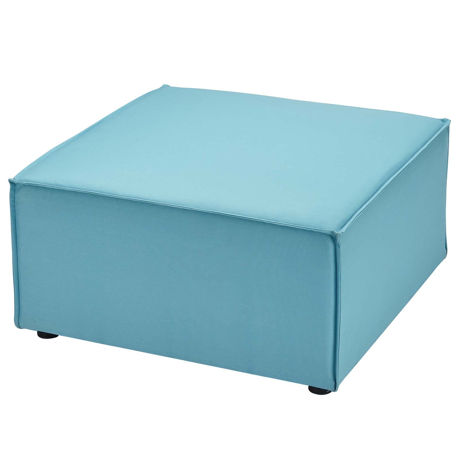 Modern Blue Lounge Chair Ottoman Set - Outdoor Patio, Balcony, Cafe, Bistro, Garden & Hotel Furniture - Perfect for Relaxing, Lounging & Hospitality Spaces