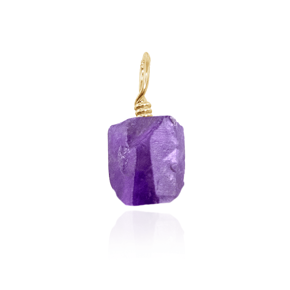 Natural Raw Purple Amethyst Crystal Pendant Necklace - Healing Stone Jewelry for Meditation, Stress Relief & Spiritual Protection