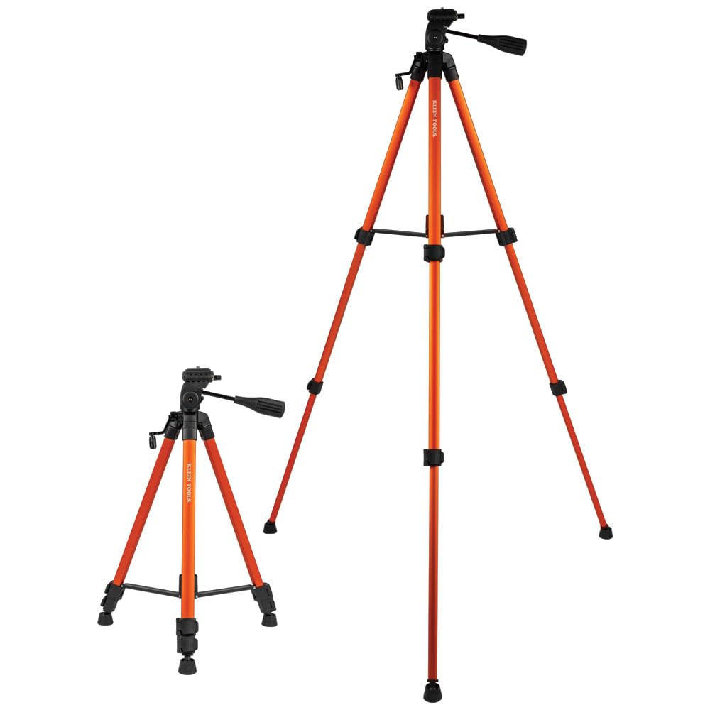 Klein Tools 69345 Flexible Aluminum Tripod with Mount - Lightweight & Adjustable for Laser Levels - Perfect for Construction, Surveying & DIY Projects
