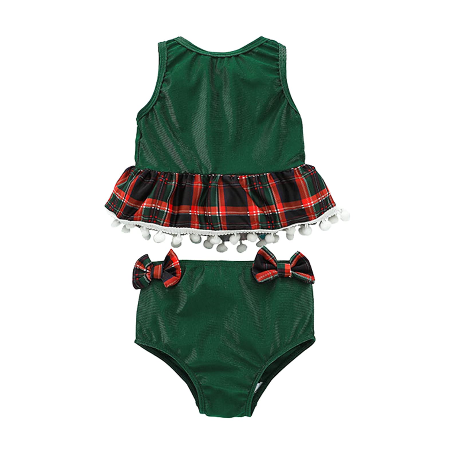 Viviplus Girls' Plaid Ruffle Two-Piece Tankini Swimsuits | Cute Bikini Crop Top & Swim Bottoms | Perfect for Pool Parties, Beach Vacations & Summer Fun