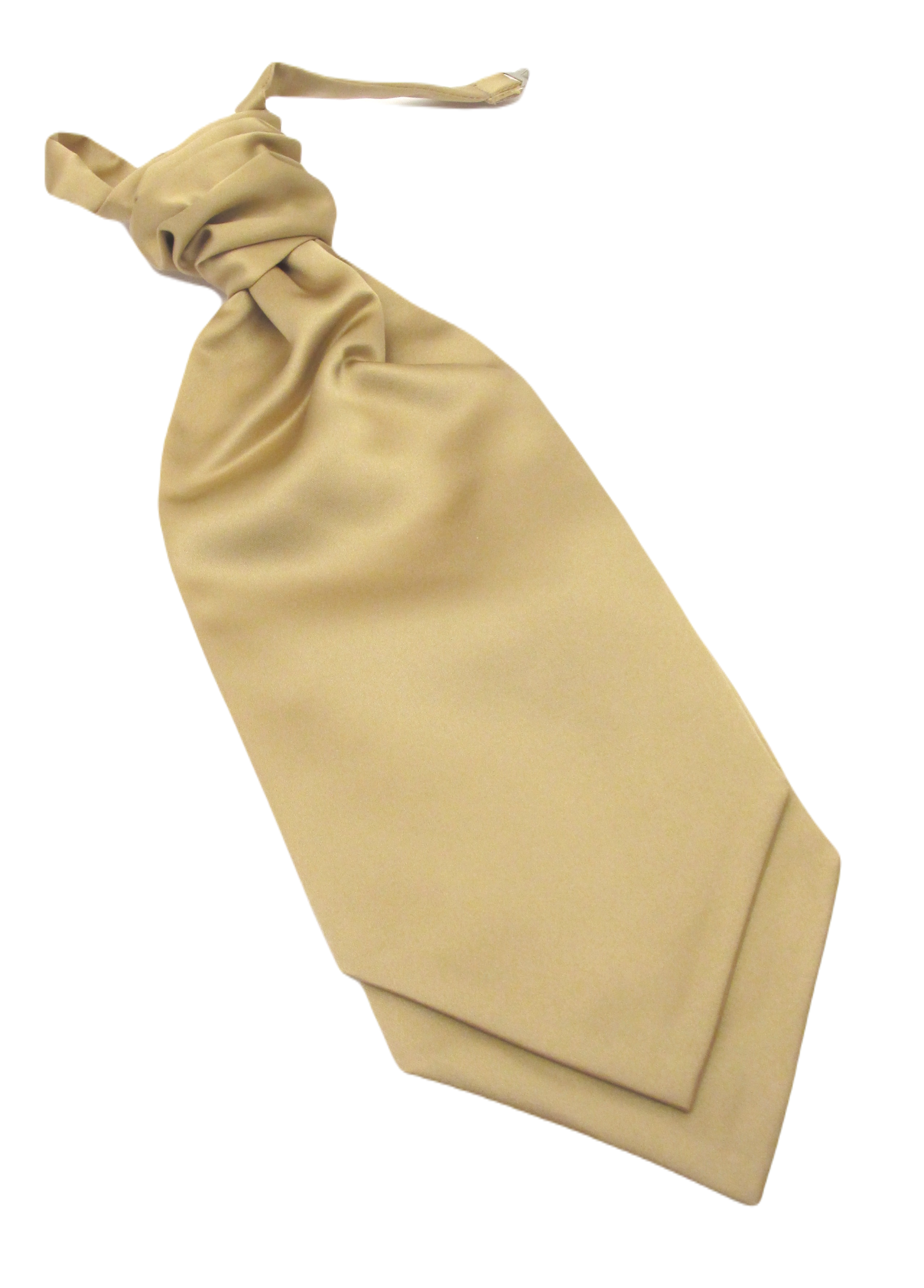 Elegant Beige Ruche Cravat Scarf - Vintage Necktie for Women & Men - Perfect for Weddings, Parties & Formal Events