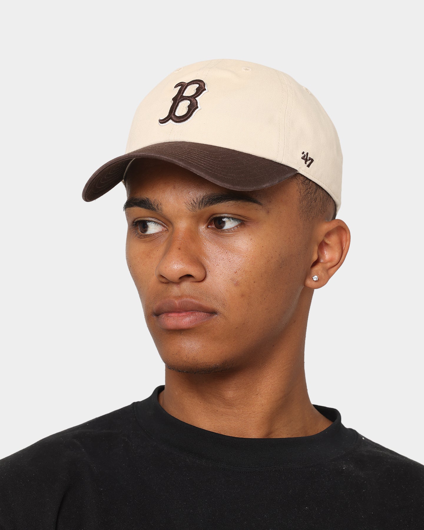 47 Brand Boston Red Sox 'Cookies & Cream' Adjustable Strapback Hat - Natural/Brown Baseball Cap for Men & Women - Perfect for Games, Outdoor Activities & Casual Wear