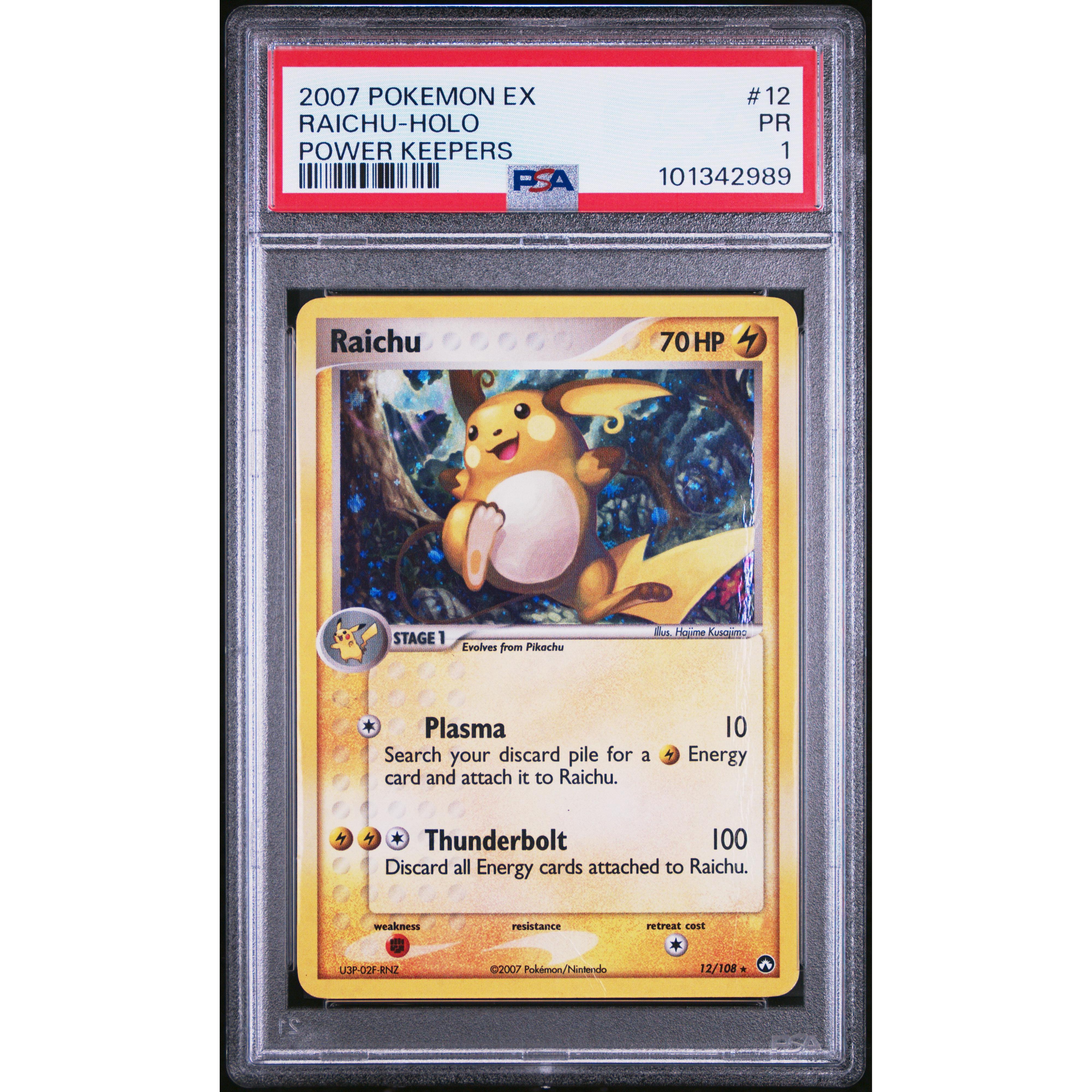 2007 Pokemon EX Power Keepers Raichu 12/108 PSA 1 Graded Card - Rare Collectible for Pokemon TCG Fans & Investors | Perfect for Display, Gaming & Trading
