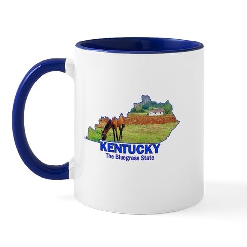 White/Navy Inside - Kentucky . . . The Bluegrass Mug