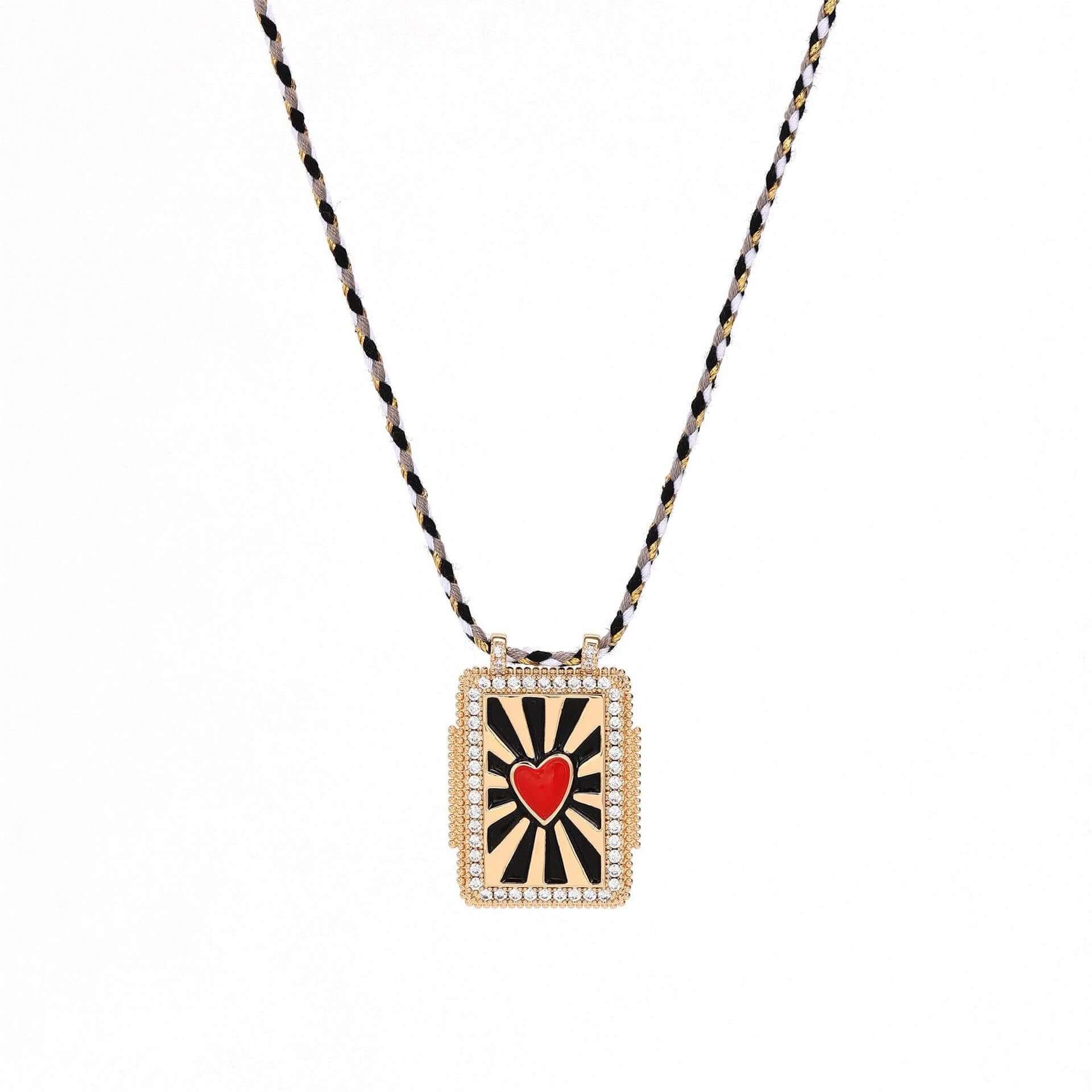 Rainbow Tarot Card Pendant Necklace with Adjustable Cord - JFN401 | Spiritual Jewelry for Wiccan, Pagan & Tarot Enthusiasts