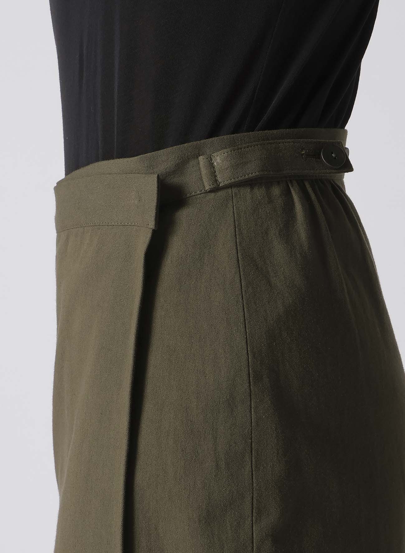 Cotton Twill Wrap Skirt with Pleated Design - Women's Fashion Skirt for Casual, Office & Party Wear