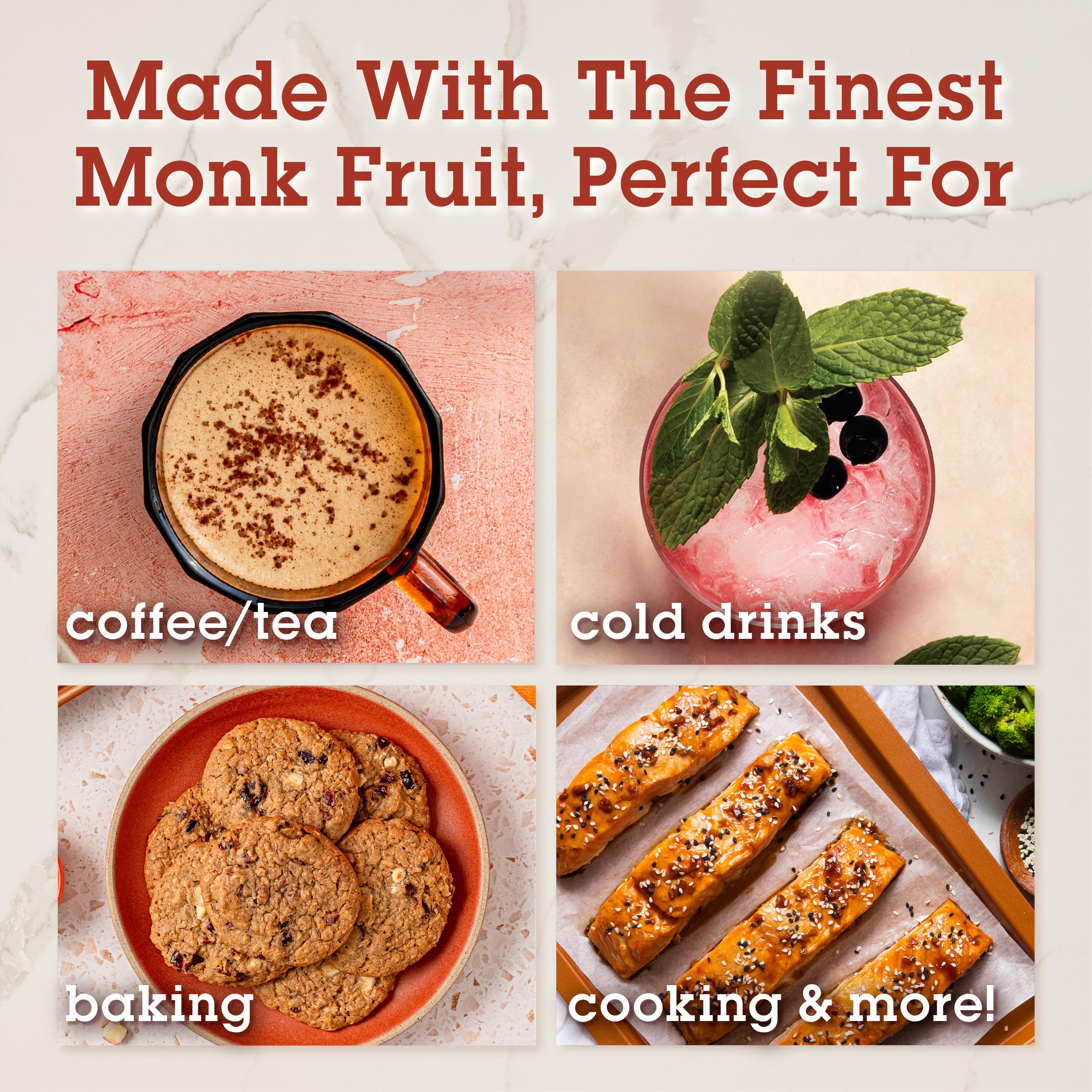 MONK FRUIT IN THE RAW, 16 oz Baker's Bag, Pack of 8, Natural Monk Fruit Sweetener with Erythritol, Sugar-Free, Keto-Friendly, Low-Carb Baking & Cooking Sweetener for Coffee, Tea, Desserts